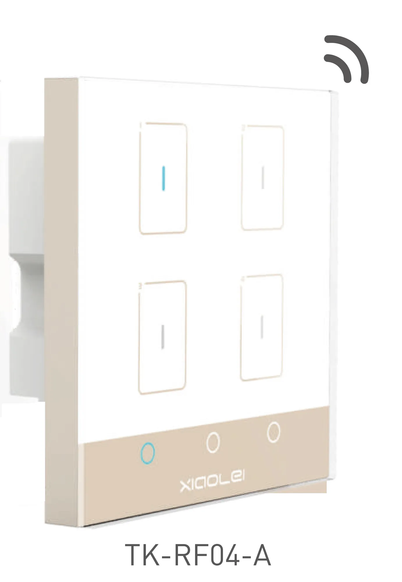 TK-RF04-A  Ltech Smart wireless Touch switch, 4Chanel x200W max per ch, RF 2.4GHz, 100-240Vac input, Smart gate way compatable, IP20.